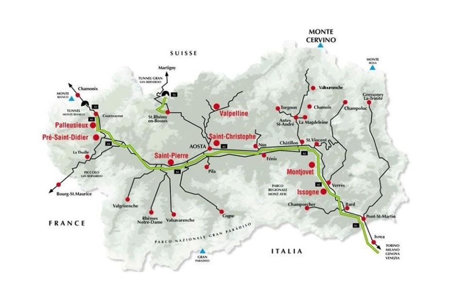 Val d'Aosta map