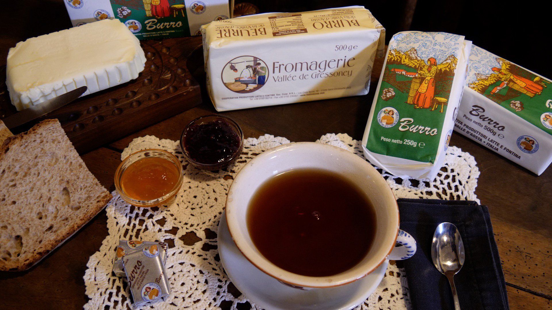 Cutting board with butter