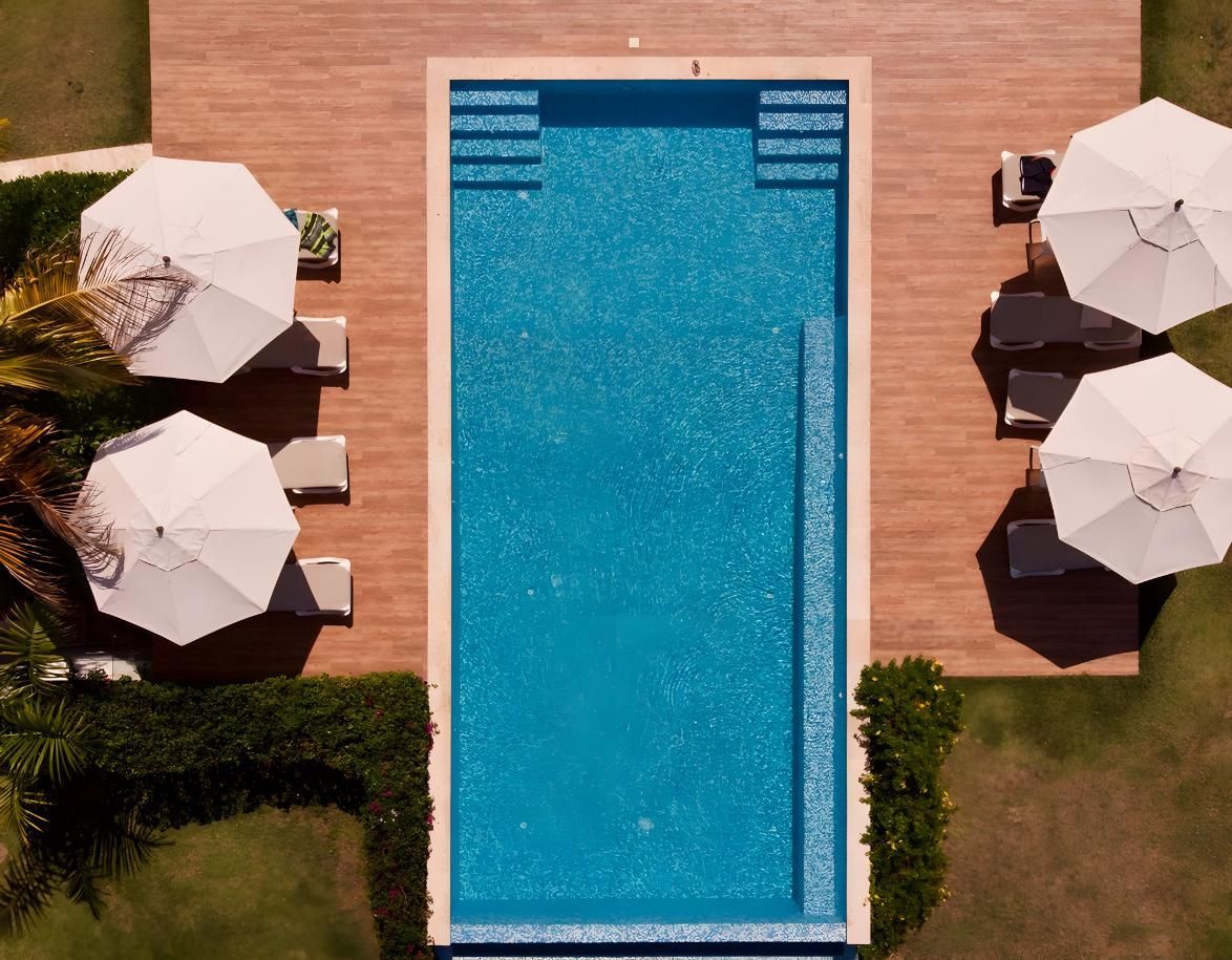 Overhead View of a Rectangular Pool With Steps — Dean Thomas Pools in Manunda, QLD