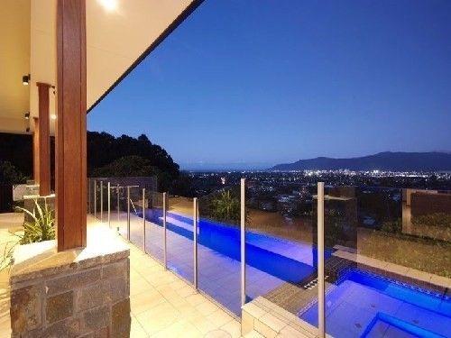 Night View From a Luxury Home: Pool — Dean Thomas Pools in Manunda, QLD