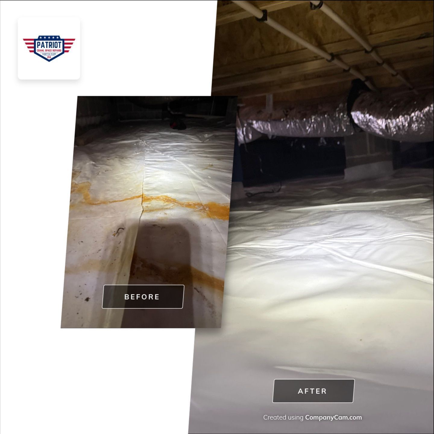 Ductwork replacement and encapsulation before after in Yorktown va (York county)