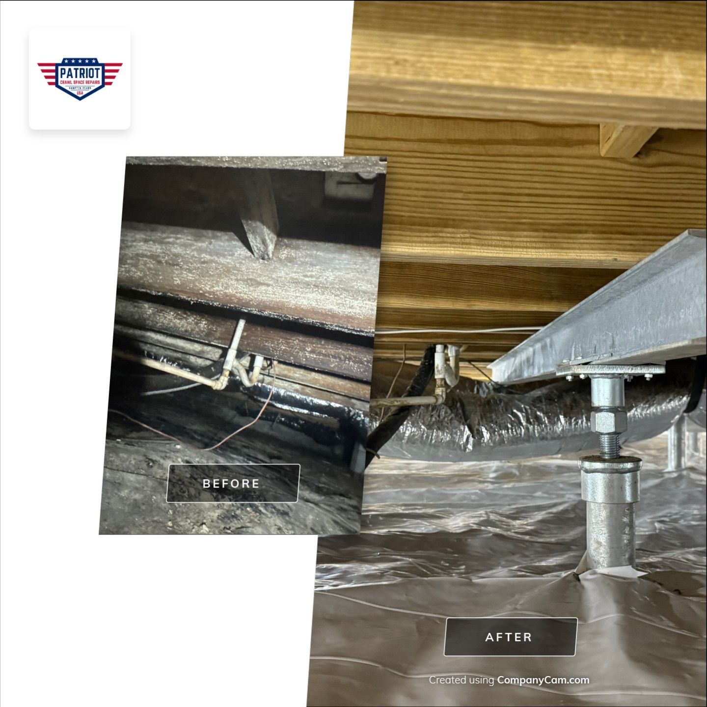 Crawl space renovation, encapsulation, mold removal, structural repair, steel jacks, sump pump in isle of wight va.