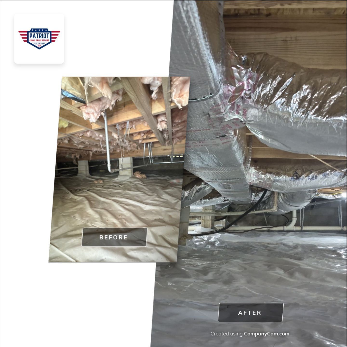 encapsulation crawl space before after Williamsburg va