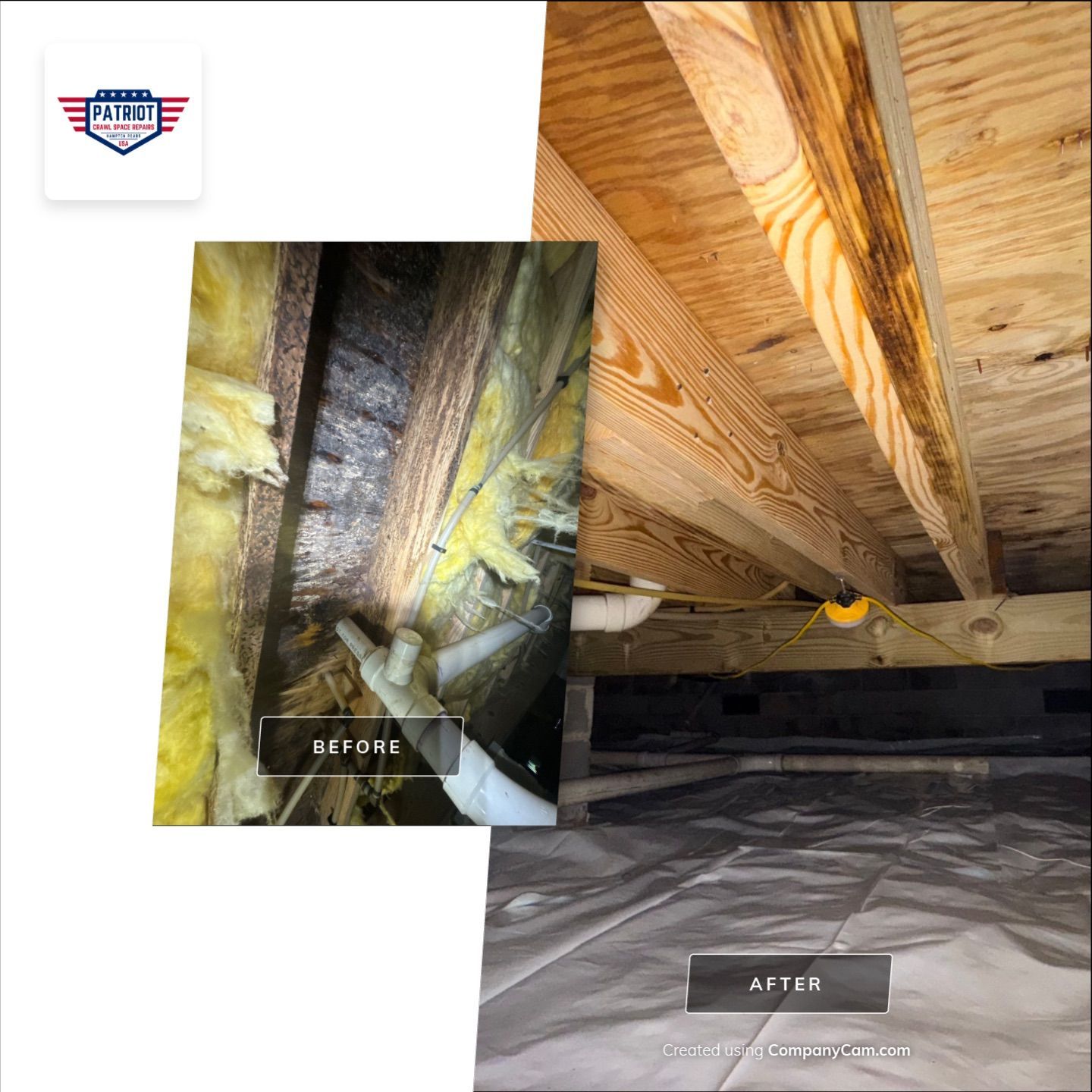 Crawl space renovation, mold cleaning, and encapsulation in Suffolk, va