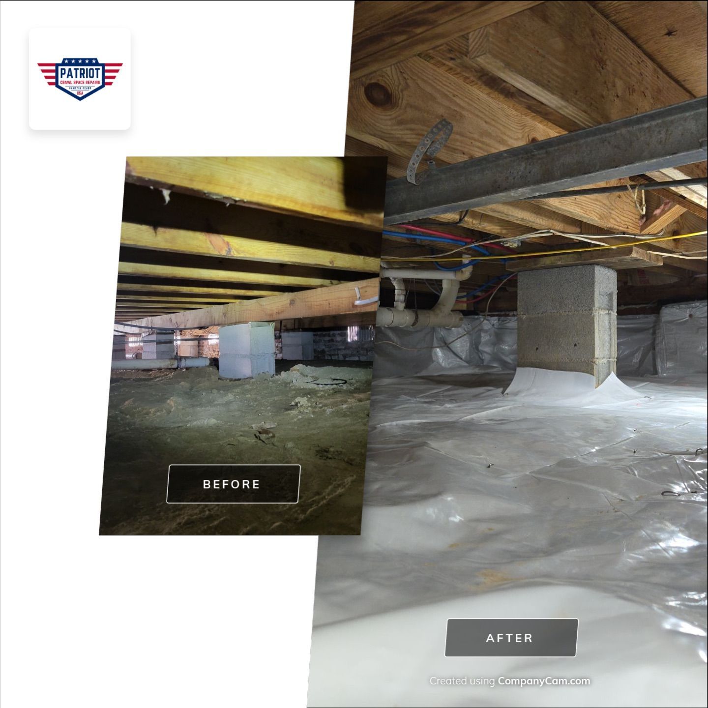 Major crawl space renovation, structural repairs, sump pump, encapsulation in Suffolk va