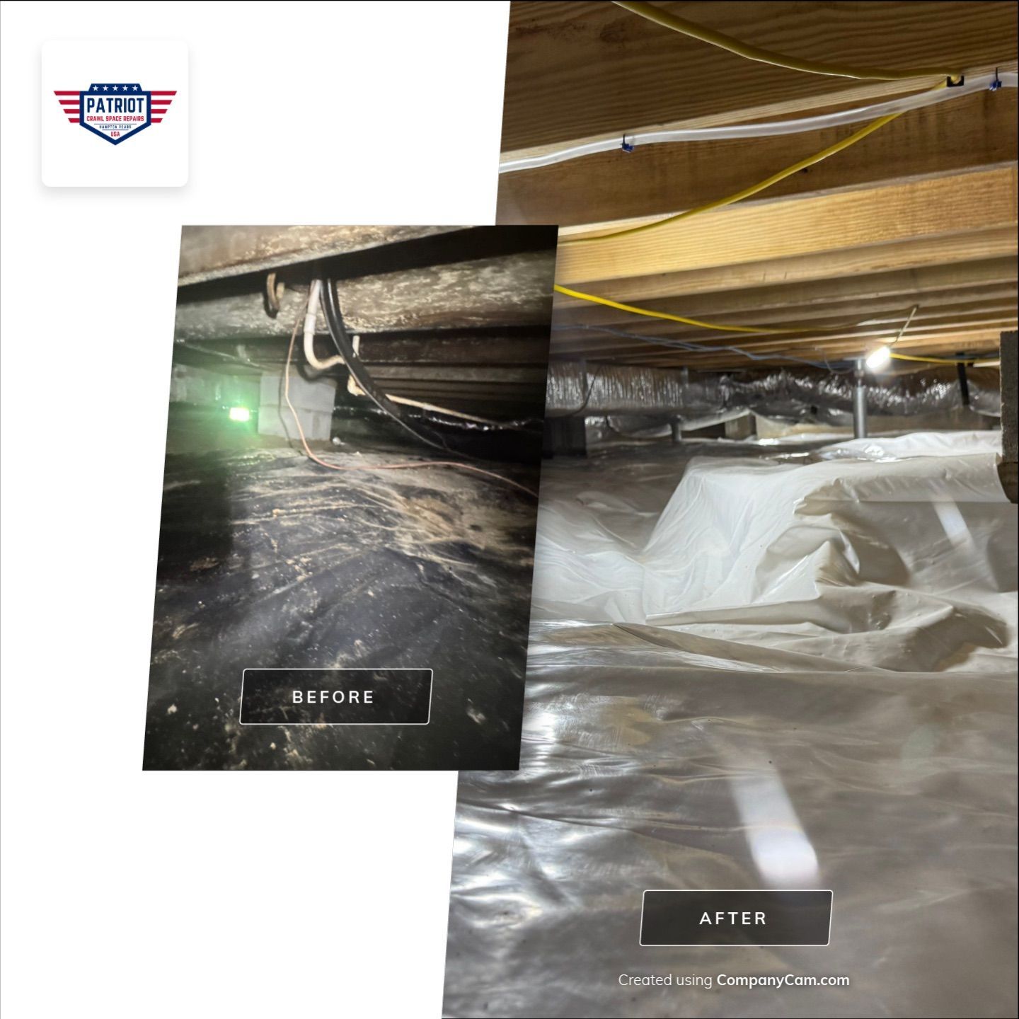 crawl space encapsulation before after in isle of wight va.