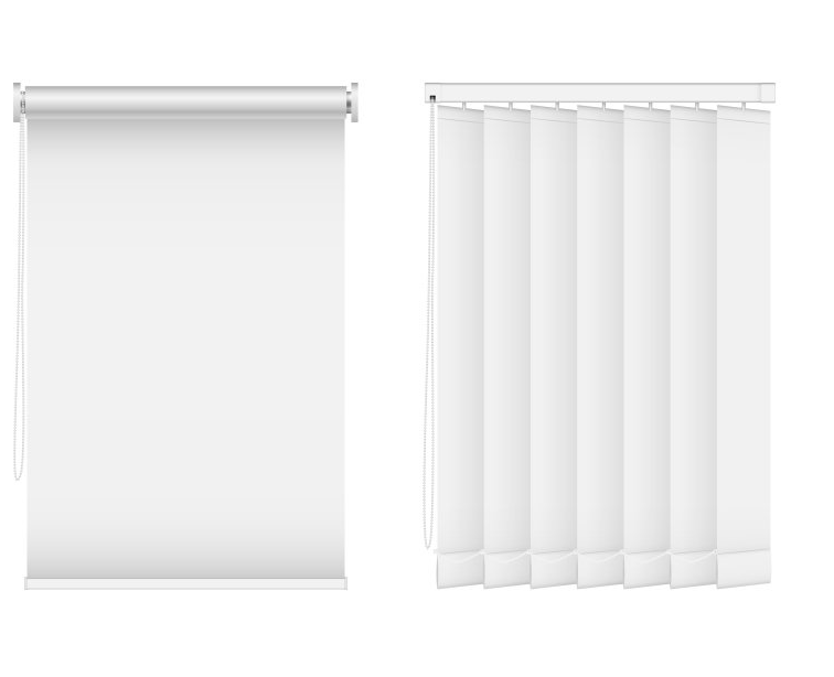 There are two different types of blinds , a roller blind and a vertical blind.