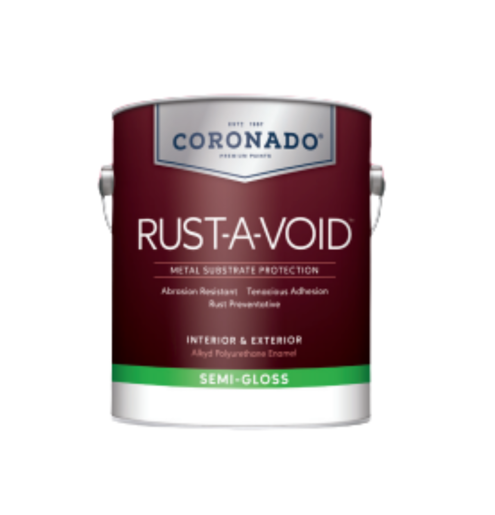 A can of coronado rust-a-void semi-gloss paint