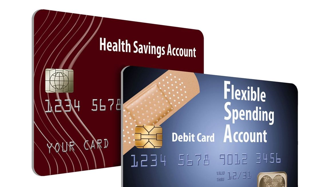 A health savings account and a flexible spending account credit card