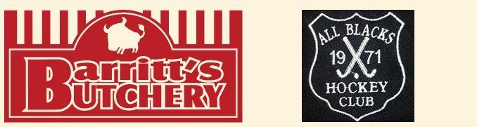 barritts butchery and all blacks hockey club logos