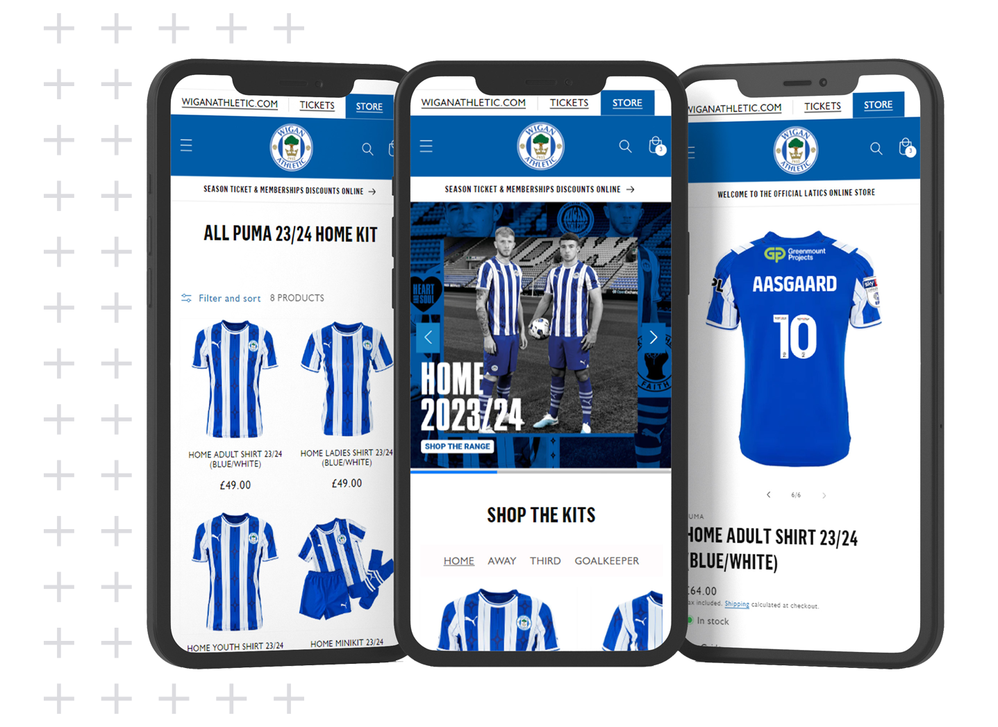 Wigan FC online store on mobile devices