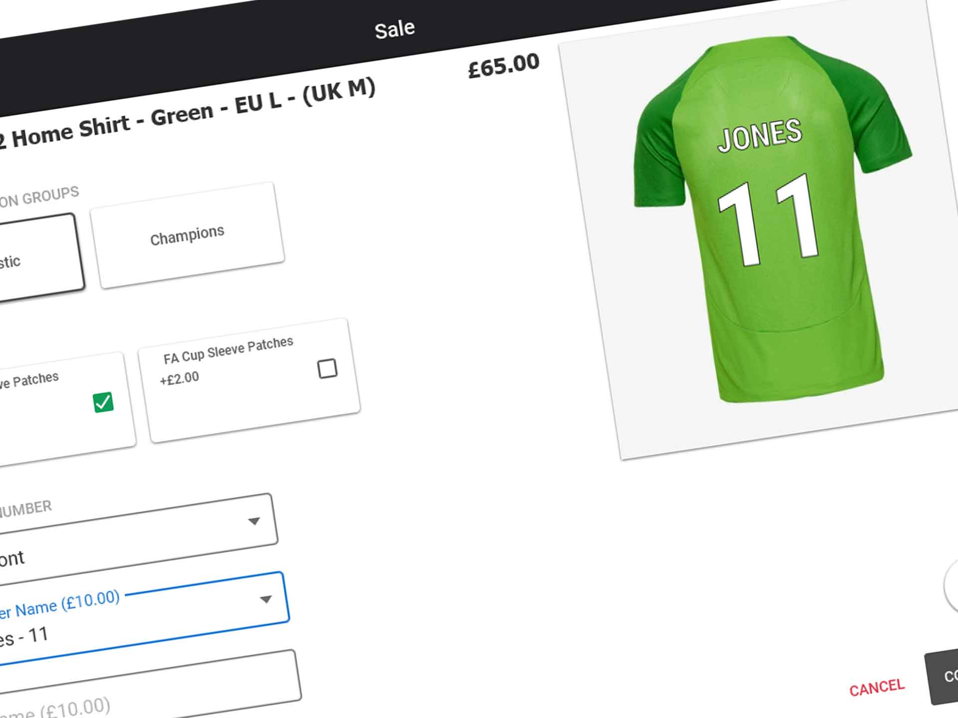 a green jersey with the number 11 on it is on a website .