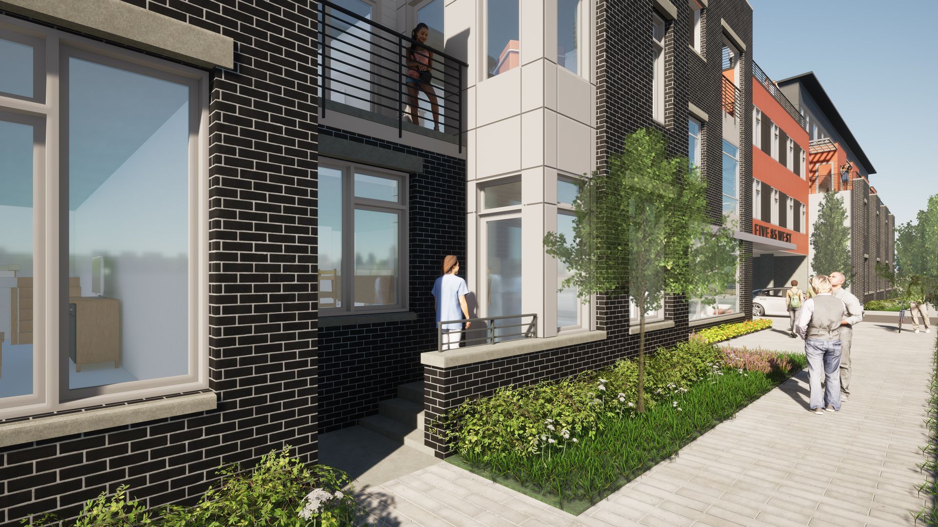 An artist 's impression of a building with a rooftop deck