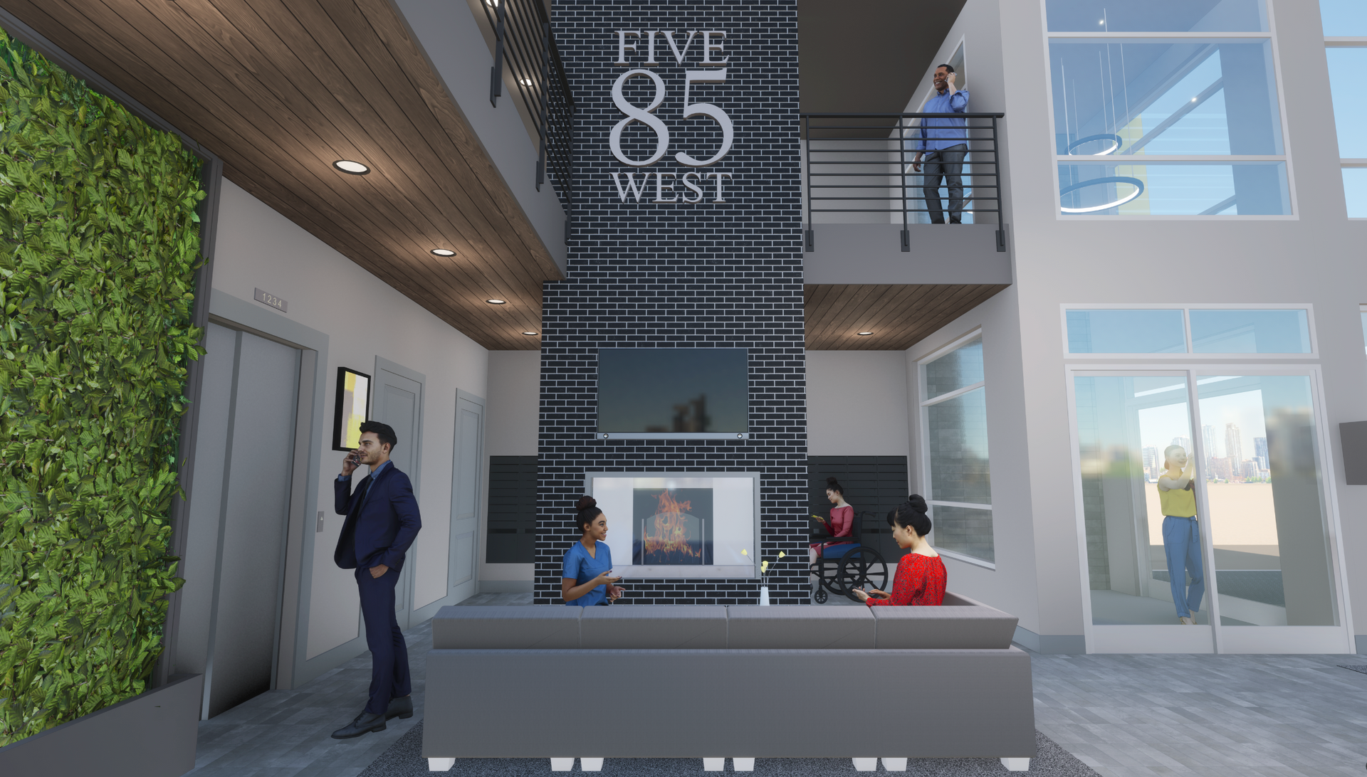 An artist 's impression of the lobby of five 85 west.