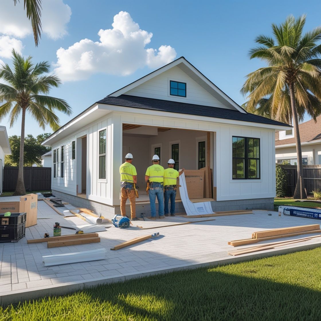 Experienced ADU builders constructing a custom accessory dwelling unit in St. Petersburg, Florida