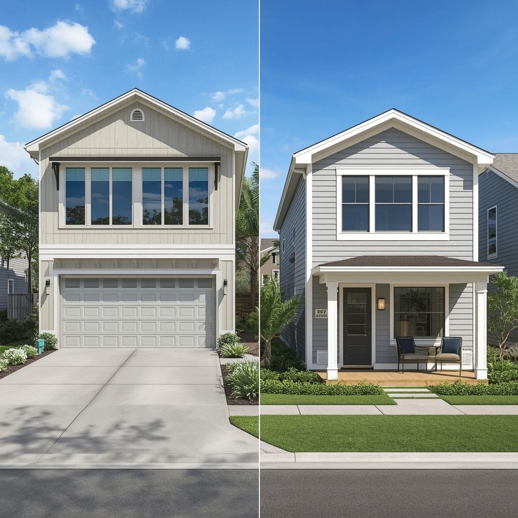 ide-by-side comparison of a garage conversion and a newly constructed detached ADU in St. Petersburg