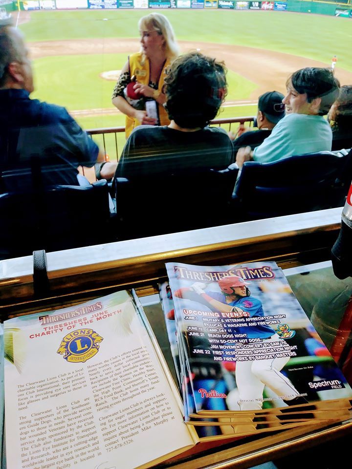 A stack of magazines with one that says lions on it