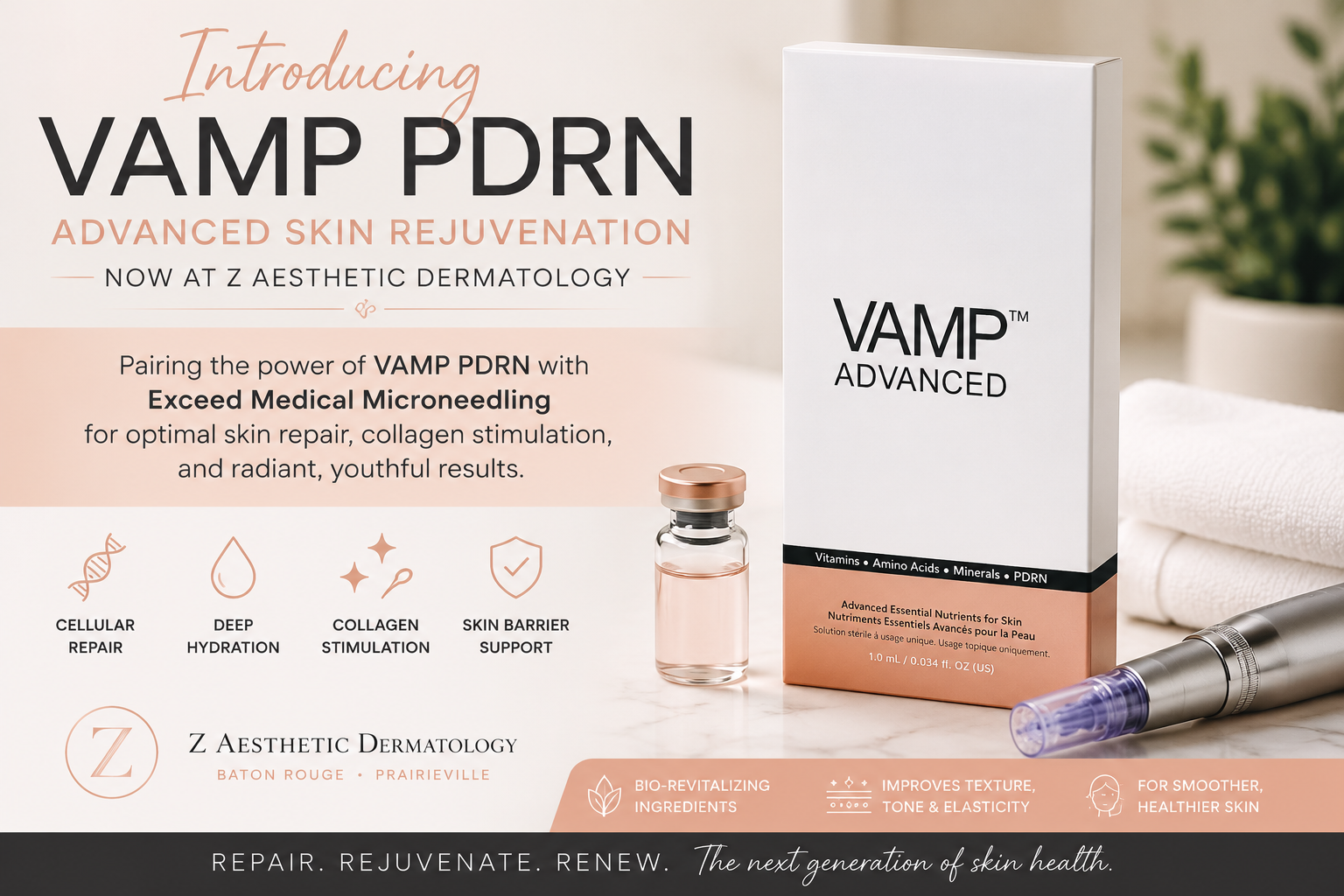 VAMP PDRN skin ruvenation treatment with microneedling at Z Dermatology