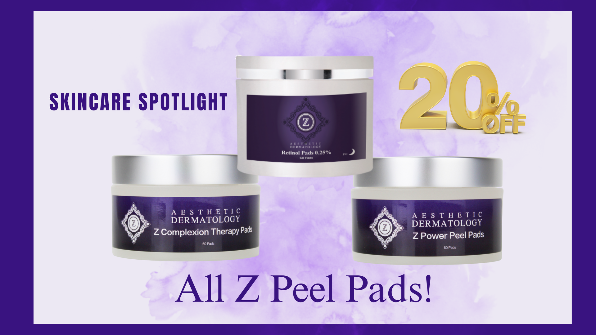 Holiday skincare promotion with a woman in a lab coat and Santa hat. 