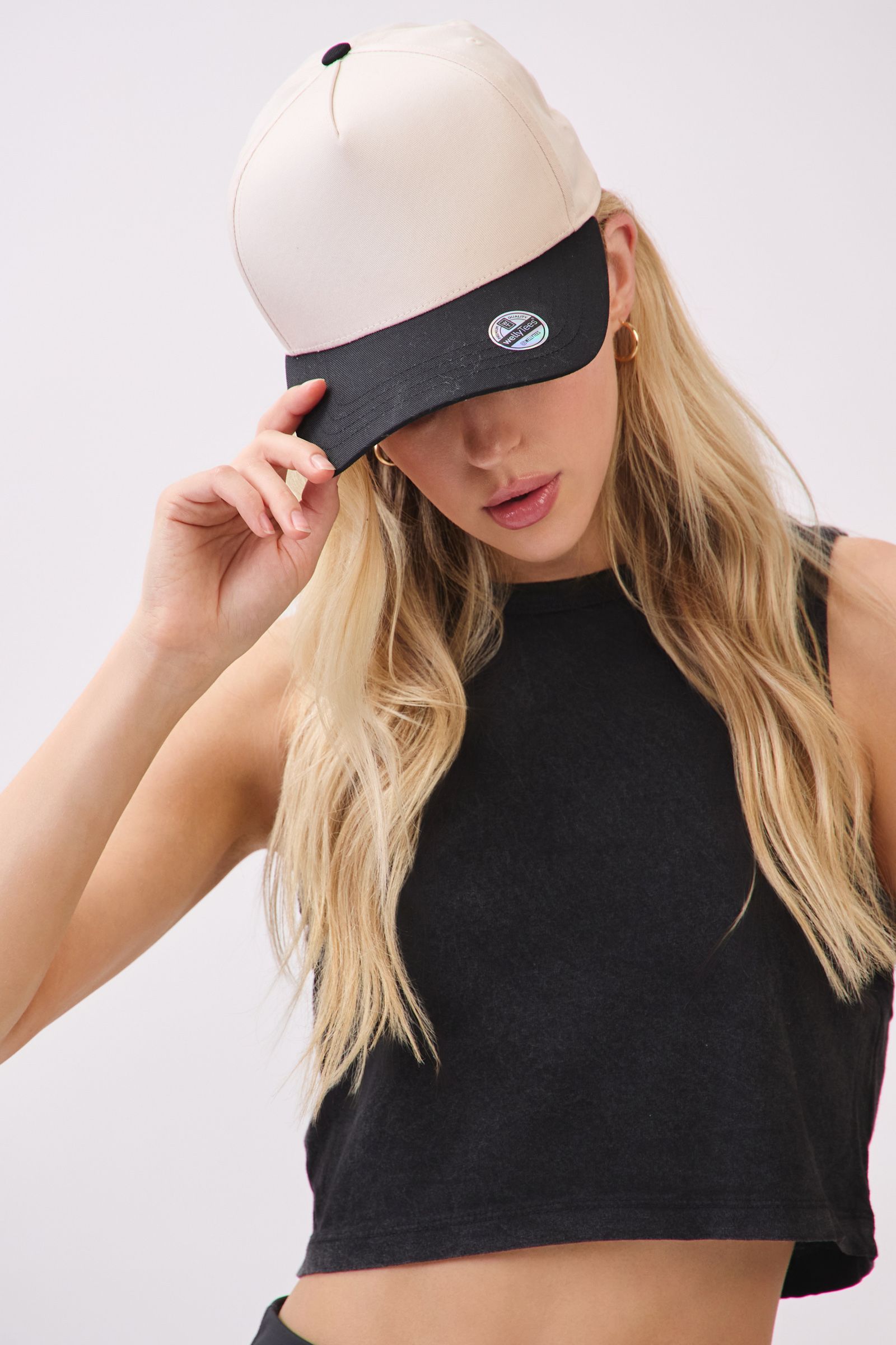 5 Panel Baseball cap in Natural/Black