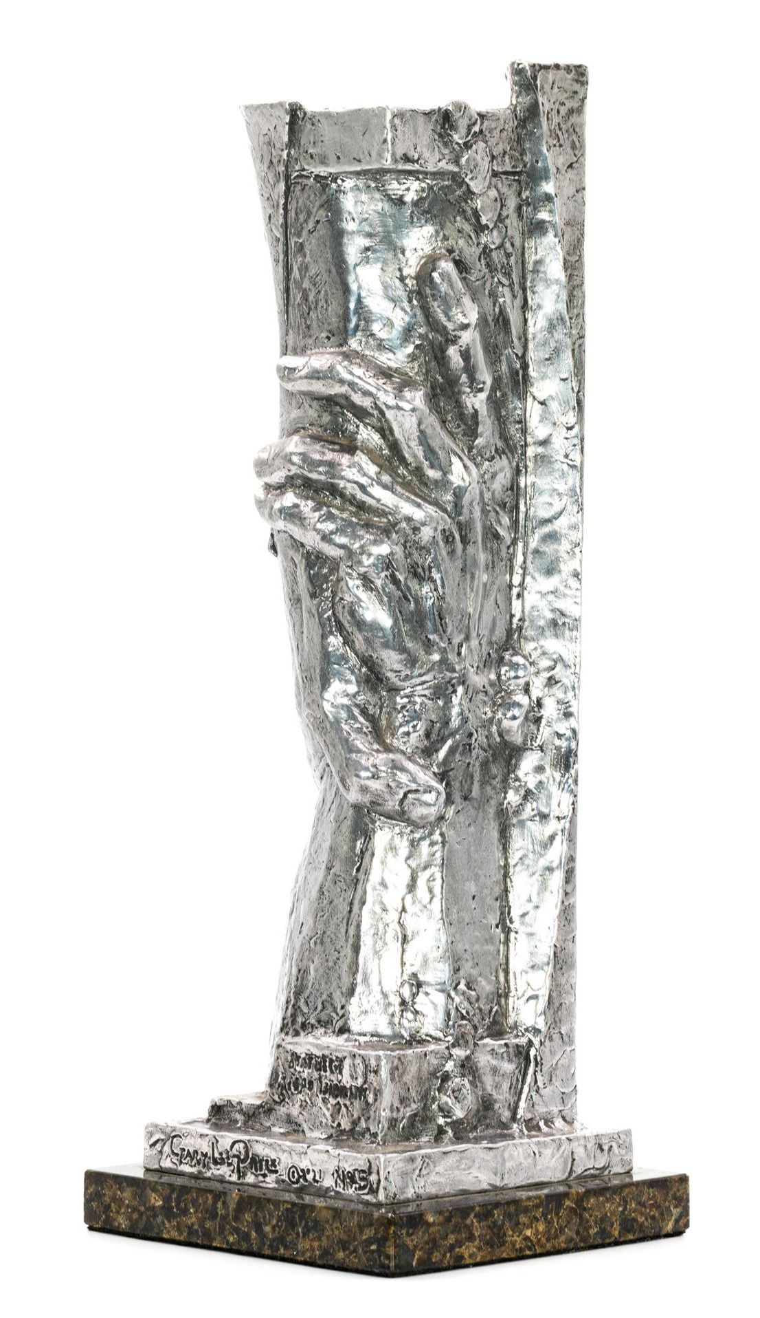 A small aluminum replica of the statue of responsibility available for purchase