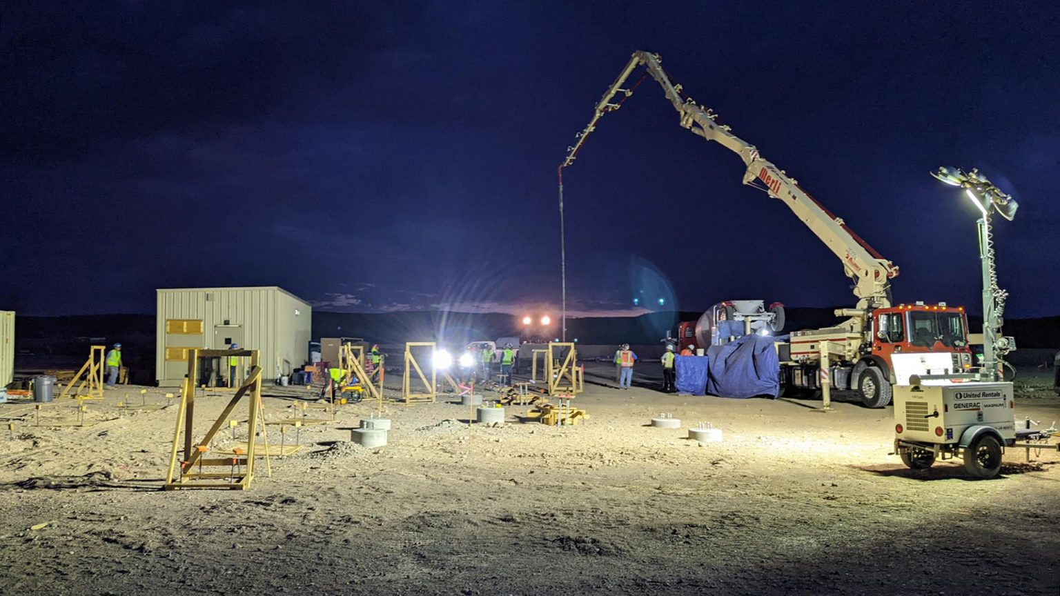 Morning Crew Pours Pipe Rack Foundation