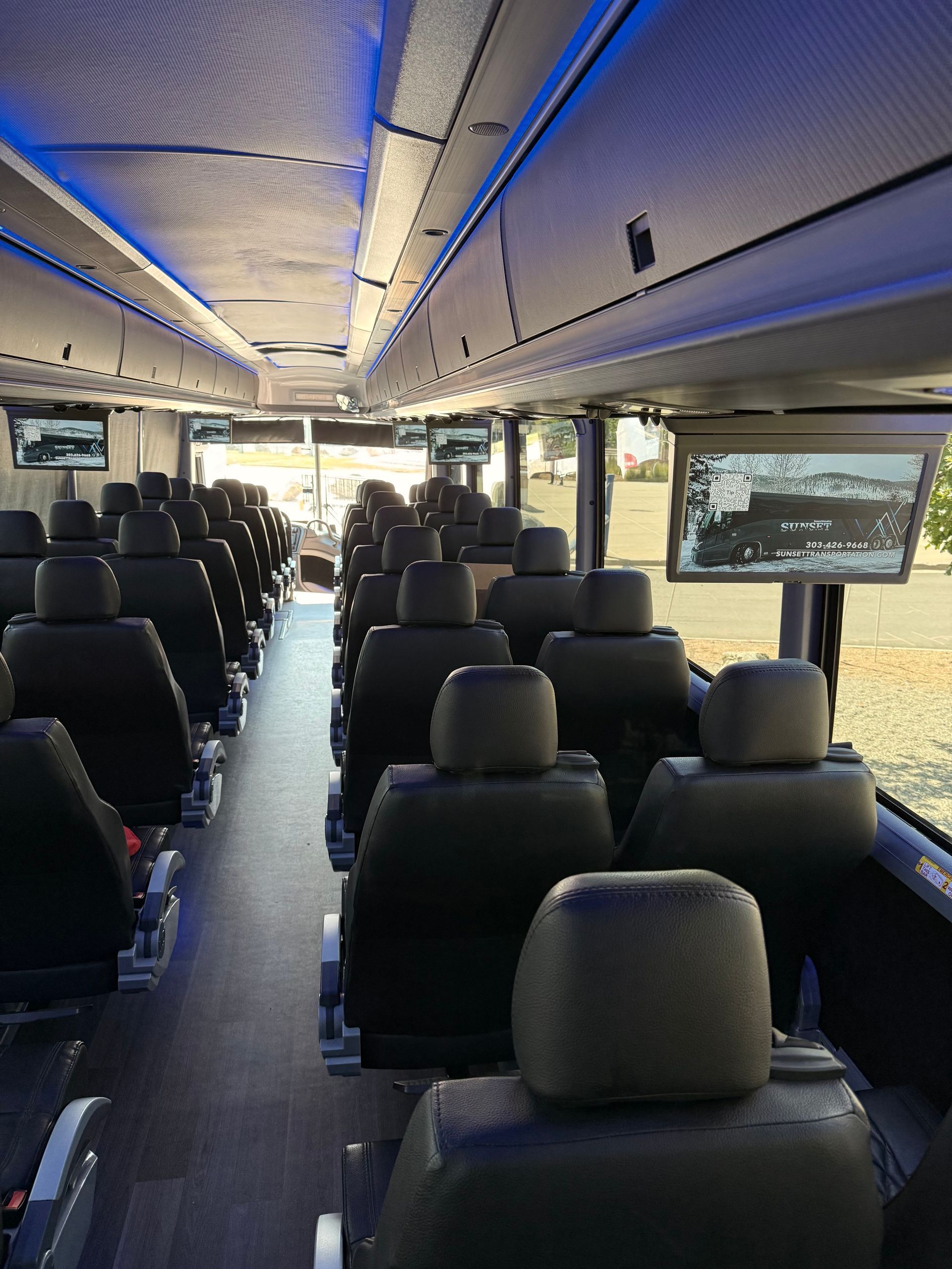 Interior of a luxury mort coach