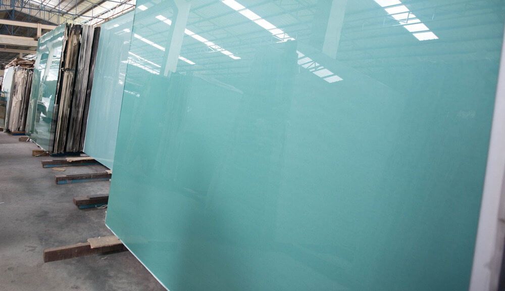 Large Sheets of Smooth, Light Turquoise Glass Panels — ACG Windows & Glass in Narre Warren, VIC