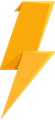 Yellow stylized lightning bolt.
