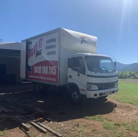 A White Truck With Red Logo for a Moving Company — The Move It Man In Cairns, QLD