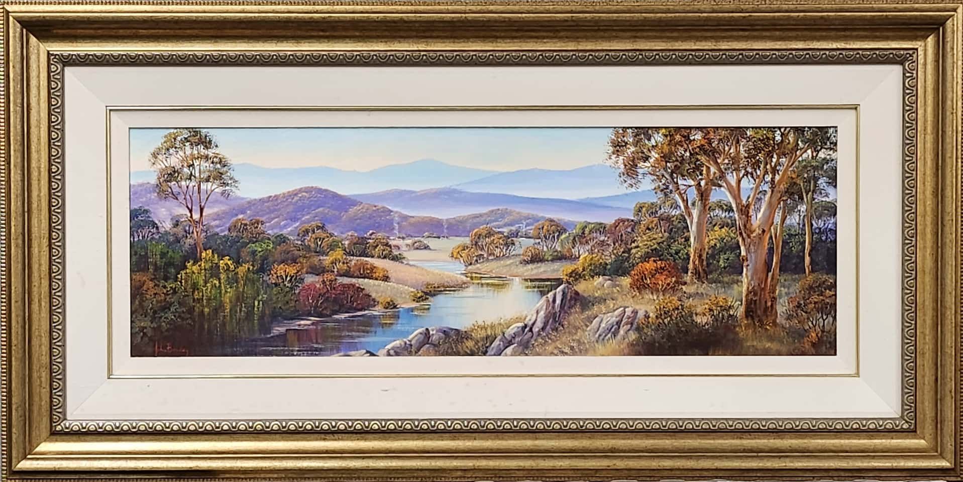 Landscape Art Painting With Frame — Framing in Shoalhaven, NSW