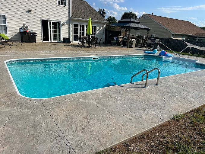 A concrete pool coping installation in Anderson, SC by JRT Concrete
