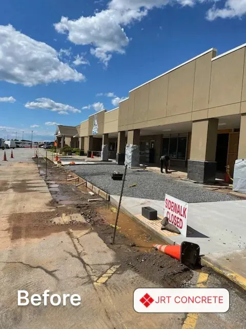 During a commercial concrete sidewalk installation in Anderson, SC with JRT Concrete