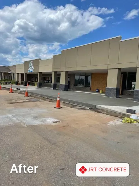 After a commercial concrete sidewalk installation in Anderson, SC with JRT Concrete