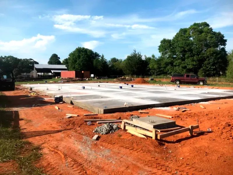After a concrete foundation was poured in Anderson, SC with JRT Concrete