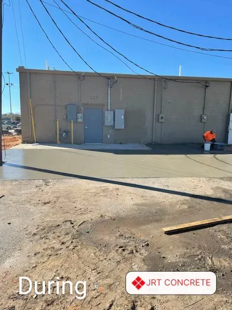 During a commercial concrete sidewalk installation in Anderson, SC with JRT Concrete