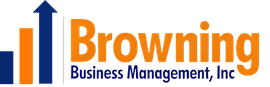 Logo for Browning Business Management, Inc. with an orange 