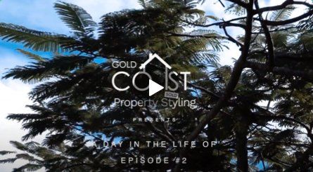 A video for gold coast property styling shows a palm tree