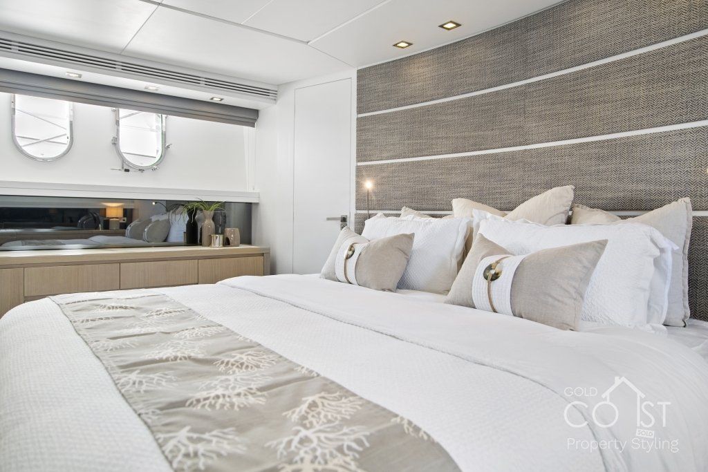 There is a large bed in the middle of the room.