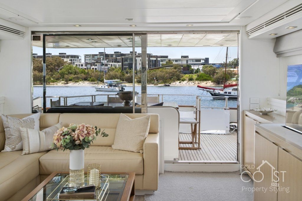 A living room with a couch and a coffee table