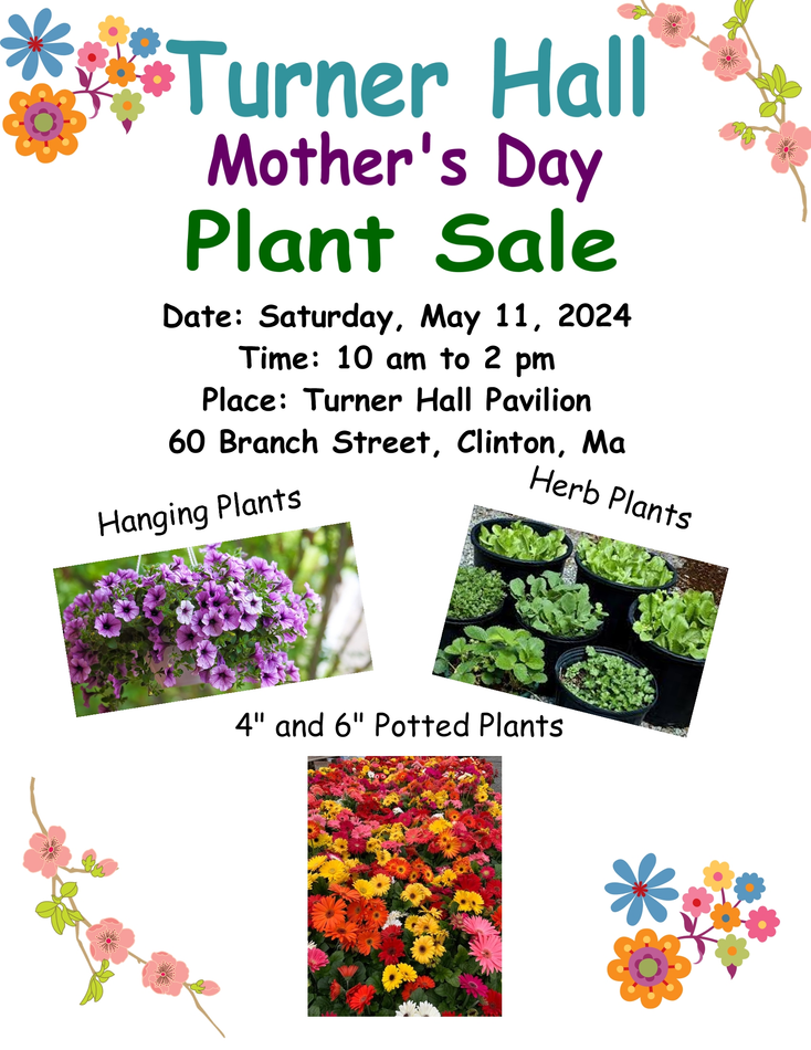 A poster for turner hall mother 's day plant sale