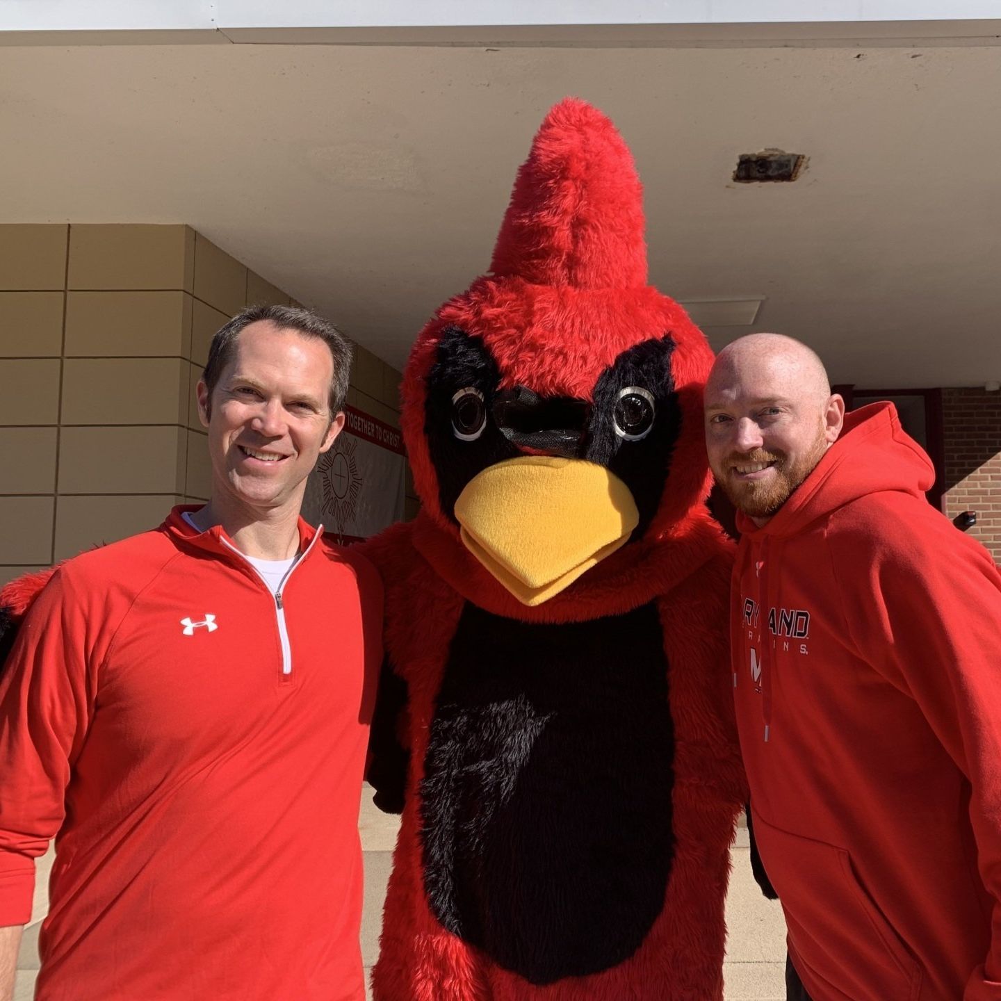 Cardinal Mascot with Administrators