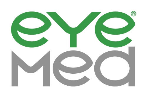The logo for eye med is green and gray on a white background.