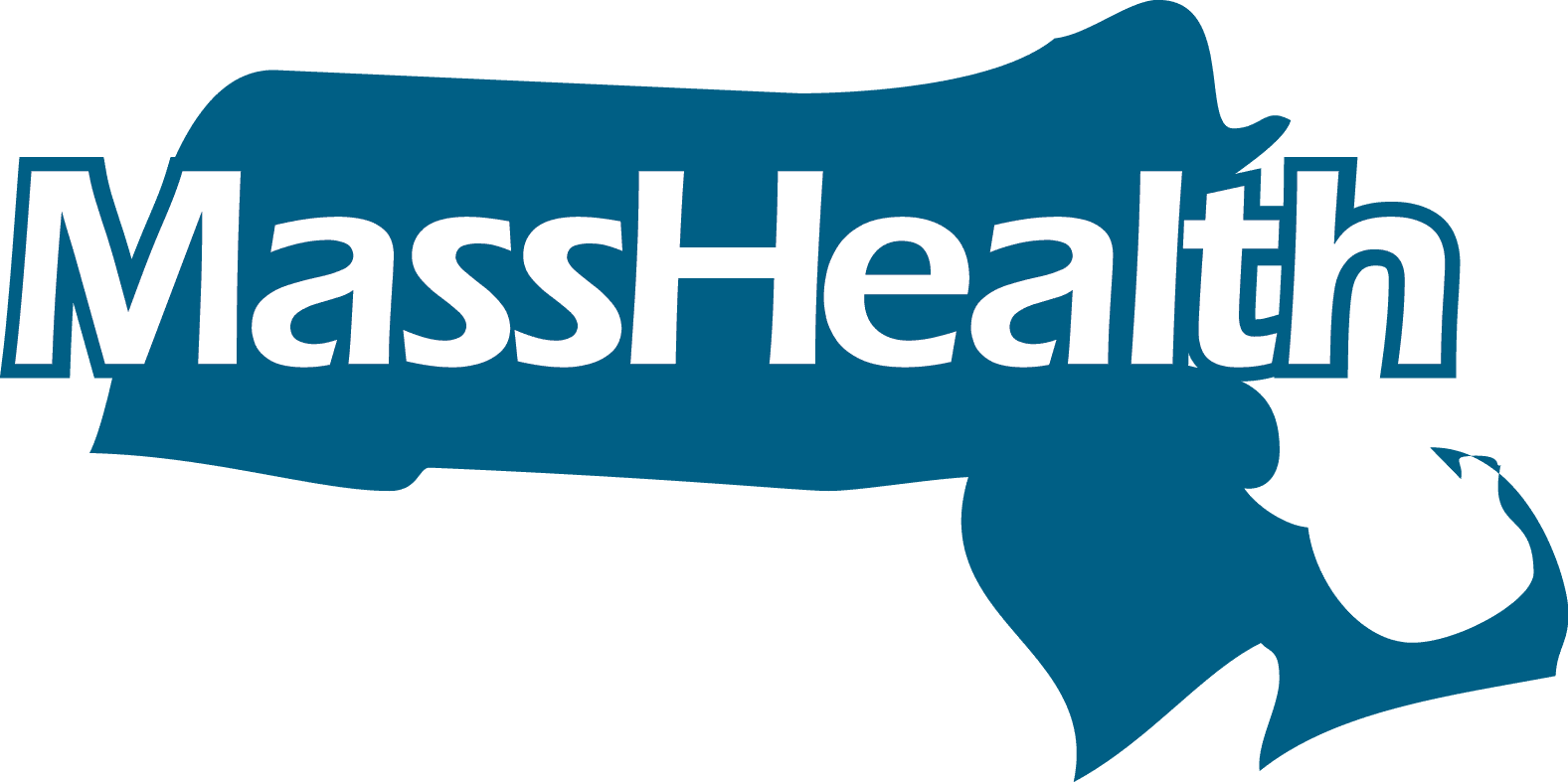 A mass health logo with a map of massachusetts
