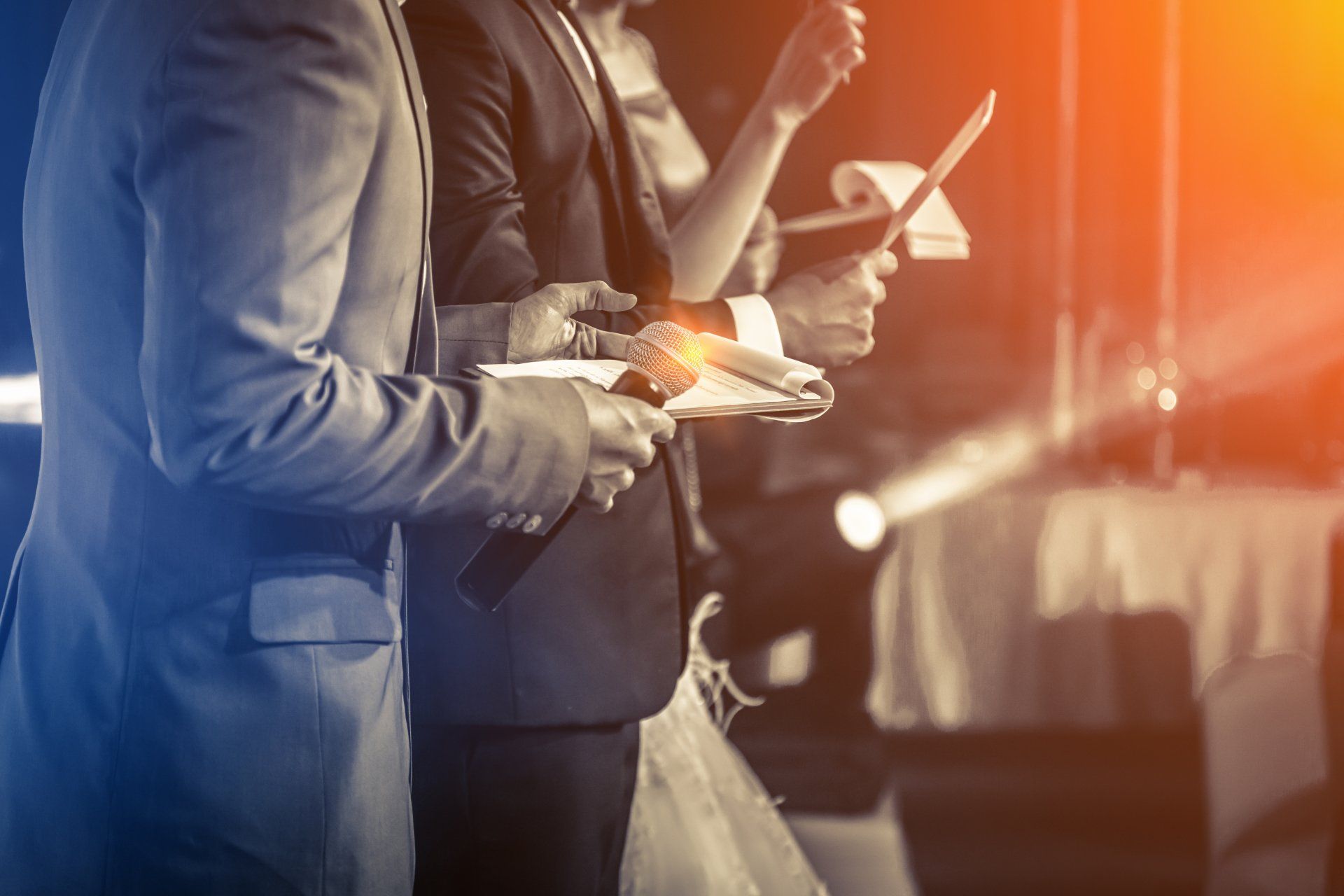Master of Ceremonies with Microphone on Stage - Ceremonies in New Lambton Heights, NSW