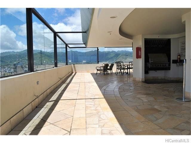 tables and outdoor lobby