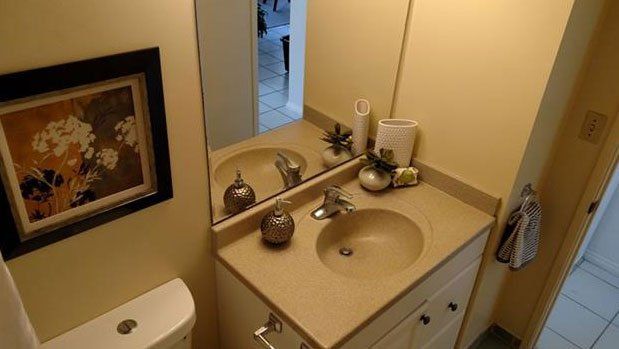 bathroom sink and mirror