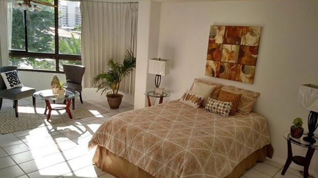 bedroom with tile floor