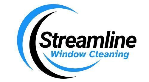 A blue and yellow logo for streamline window cleaning