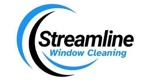 A blue and yellow logo for streamline window cleaning